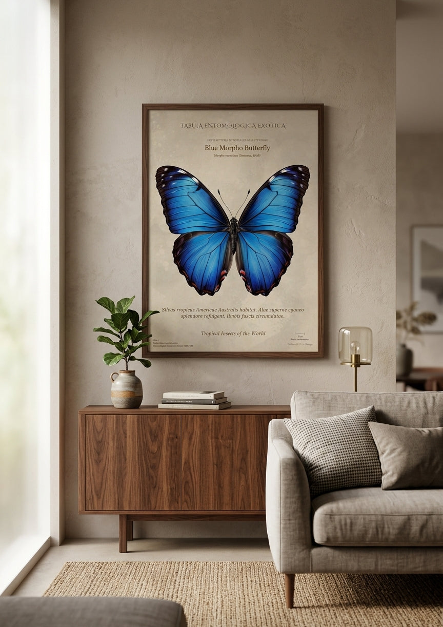 Blue Morpho Butterfly Vertical | Vintage poster