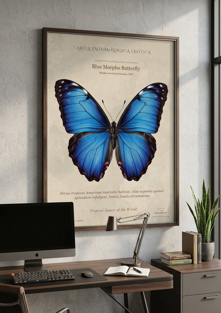 Blue Morpho Butterfly Vertical | Vintage poster